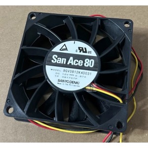 SANYO 9GV0812K4D031 12V 0.87A 3wires Cooling Fan