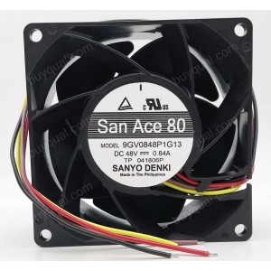 SANYO 9GV0848P1G13 48V 0.84A 4wires Cooling Fan