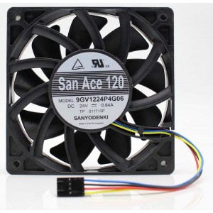 SANYO 9GV1224P4G06 24V 0.84A 4wires Cooling Fan 