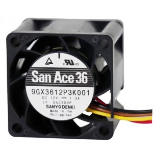 Sanyo 9GX3612P3K001 12V 1.3A 4wires Cooling Fan