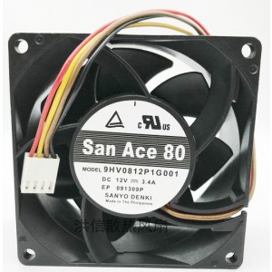 SANYO 9HV0812P1G001 12V 3.4A 4wires Cooling Fan