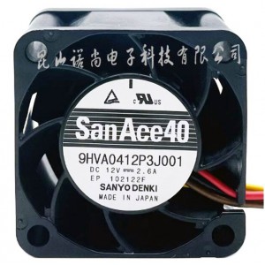 Sanyo 9HVA0412P3J001 12V 2.6A 31.2W 4wires Cooling Fan