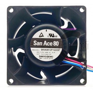 SANYO 9HVA0812P1G0091 12V 3.5A 3wires Cooling Fan