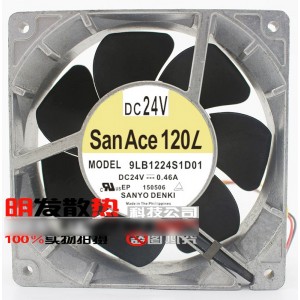 SANYO 9LB1224S1D01 24V 0.46A 3wires Cooling Fan
