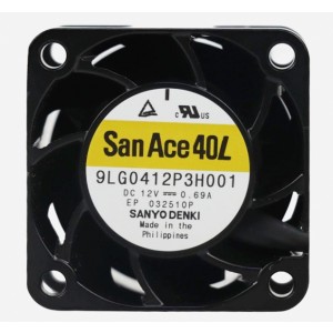 Sanyo 9LG0412P3H001 12V 0.69A Cooling Fan - Original New