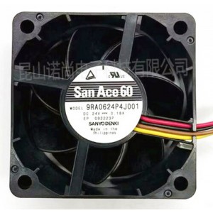 Sanyo 9RA0624P4J001 24V 0.18A 4.32W 4wires Cooling Fan
