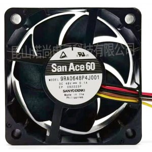 Sanyo 9RA0648P4J001 48V 0.1A 4.8W 4wires Cooling Fan