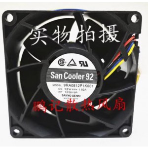 SANYO 9RA0812P1K001 12V 1.52A 4wires Cooling Fan 