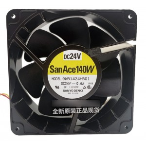 Sanyo 9WB1424H501 24V 0.6A 3wires Cooling Fan 