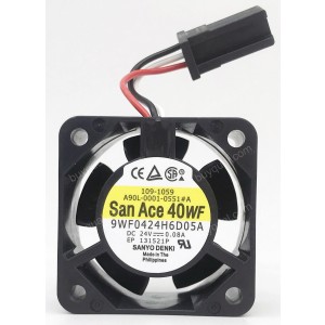Sanyo 9WF0424H6D05A A90L-0001-0551#A 24V 0.08A 3wires Cooling Fan - Original New