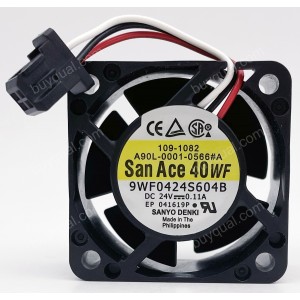 SANYO 9WF0424S604B A90L-0001-0566#A 24V 0.11A 3wires cooling fan