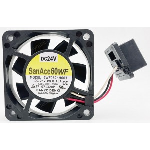 SANYO 9WF0624H603 A90L-0001-0576 24V 0.15A 3wires Cooling Fan - Special plug
