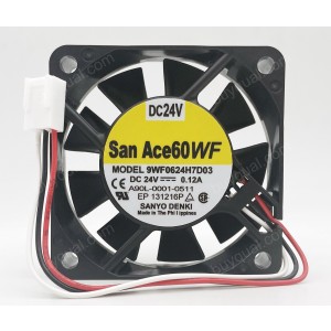 Sanyo 9WF0624H7D03 A90L-0001-0511 24V 0.12A 3wires Cooling Fan
