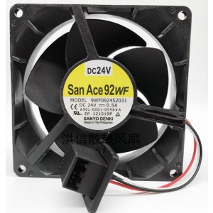 SANYO 9WF0924S2031 A90L-0001-0598#A 24V 0.5A 3wires Cooling Fan 