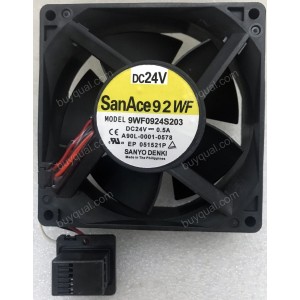 SANYO 9WF0924S203 A90L-0001-0578 24V 0.5A 3wires Cooling Fan
