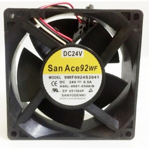 Sanyo 9WF0924S2041 A90L-0001-0598#B 24V 0.5A 3wires Cooling Fan 