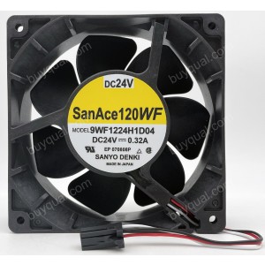 SANYO 9WF1224H1D04 A90L-0001-0509#A 24V 0.32A 3 wires Cooling Fan - New