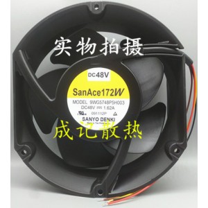 SANYO 9WG5748P5H003 48V 1.62A 4wires Cooling Fan