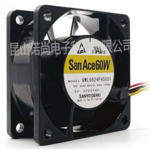 Sanyo 9WL0624P4S001 24V 0.34A 8.16W 4wires Cooling Fan