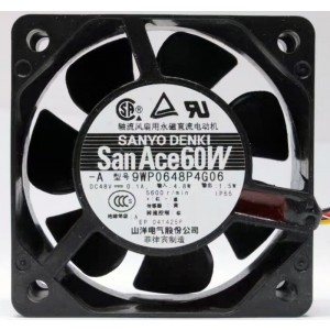 Sanyo 9WP0648P4G06 48V 0.1A 4wires Cooling Fan 