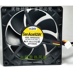 SANYO 9WP0924G401 24V 0.19A 3wires Cooling Fan