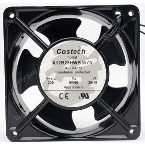 Costech A12B23HWB W00 230V 0.130/0.110A 20/19W 2wires Cooling Fan