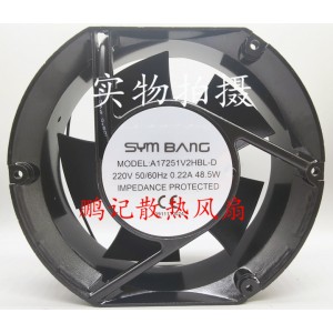 SYM BANG A17521V2HBL-D 220V 0.22A 48.5W 2wires Cooling Fan