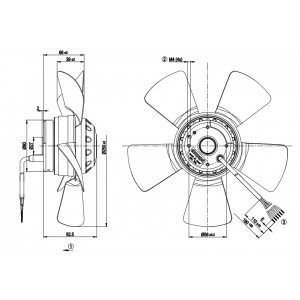 Ebmpapst A2D250-AA02-82 M2D068-DF 400V 0.22/0.26A 110/160W 6wires Cooling Fan