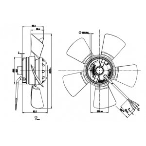 Ebmpapst A2E250-AE65-10 M2E068-DF 230V 0.57/0.7A 130/160W 4wires Cooling Fan