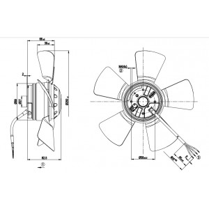 Ebmpapst A2E250-AE65-21 230V 0.51/0.74A 115/165W Cooling Fan
