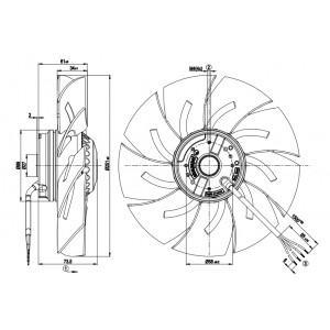Ebmpapst A2E250-AM06-12 M2E068-CF 230V 0.51/0.66A 115/150W Cooling Fan - New