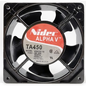 NIDEC A30122-10 115V 0.26/0.21A 2 wires Cooling Fan
