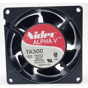 Nidec TA300 A30473-20 115V 0.12A 2wires Cooling Fan
