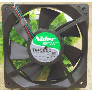 NIDEC A34344-68 12V 0.3A 3wires Cooling Fan