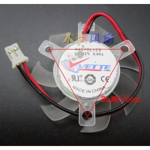 VETTE A4510L12S 12V 0.09A 2wires Cooling Fan
