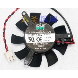 Cooler master A5010-60RB-2AN-C1 12V 0.20A 2wires Cooling Fan