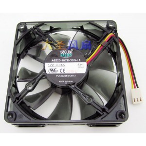 COOLER MASTER A9225-18CB-3BN-L1 12V 0.31A 3wires Cooling Fan