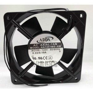 ADDA AA1251MB-AW 110-120V 0.22/0.19A 2wires Cooling Fan