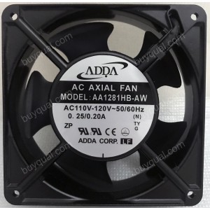 ADDA AA1281HB-AW 110/120V 0.25/0.20A 2 wires Cooling Fan