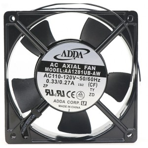 ADDA AA1281UB-AW 110/120V 0.33/0.27A 2wires Cooling Fan