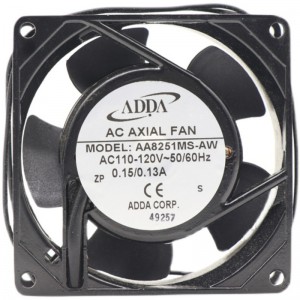 ADDA AA8251MS-AW 110/120V 0.15/0.13A 2wires Cooling Fan