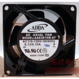 ADDA AA8381HB-AT 110V~120V 0.13/0.10A Cooling Fan 