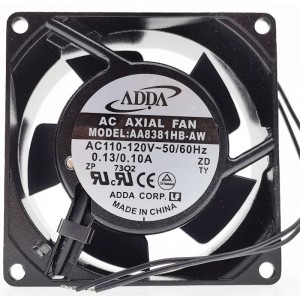 ADDA AA8381HB-AW 110/120V 0.13/0.10A 2wires Cooling Fan