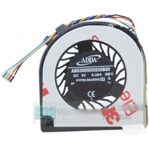 ADDA AB03005HX030B00 5V 0.28A 4wires Cooling Fan