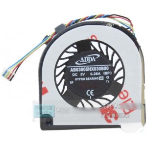 ADDA AB03005HX030B00 5V 0.28A 4wires Cooling Fan