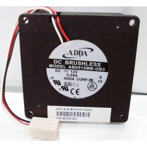 ADDA AB0512MB-GB3 12V 0.08A 3wires Cooling Fan