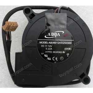 ADDA AB06012HX250300 12V 0.22A 3wires Cooling Fan 