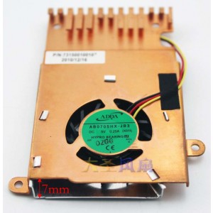 ADDA AB0705HX-JB3 5V 0.25A 3wires Cooling Fan