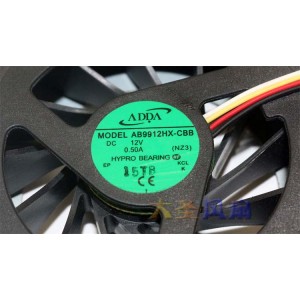 ADDA AB1212HX-CBB 12V 0.50A 4wires Cooling Fan