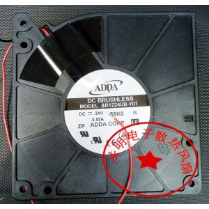 ADDA AB1224UB-Y01 24V 0.55A 2wires Cooling Fan 